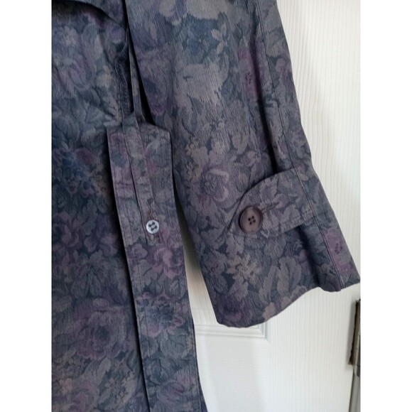 VTG London Fog Wamsutta Woven Tapestry Trench Coat Wms Sz 12 Petite - Picture 8 of 15